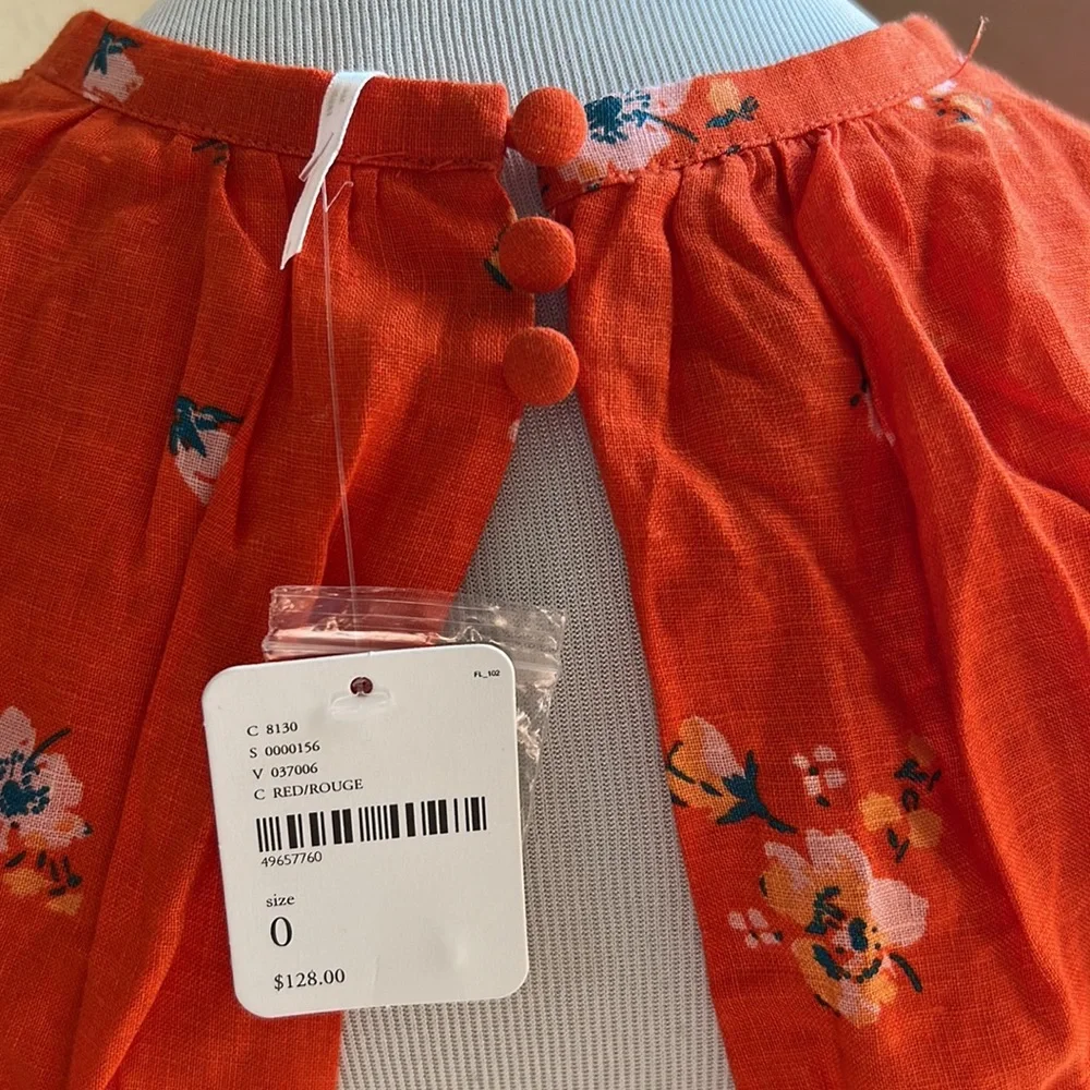 NWT Free People Linen Low-cut Wrap Dress - Picture 3 of 8
